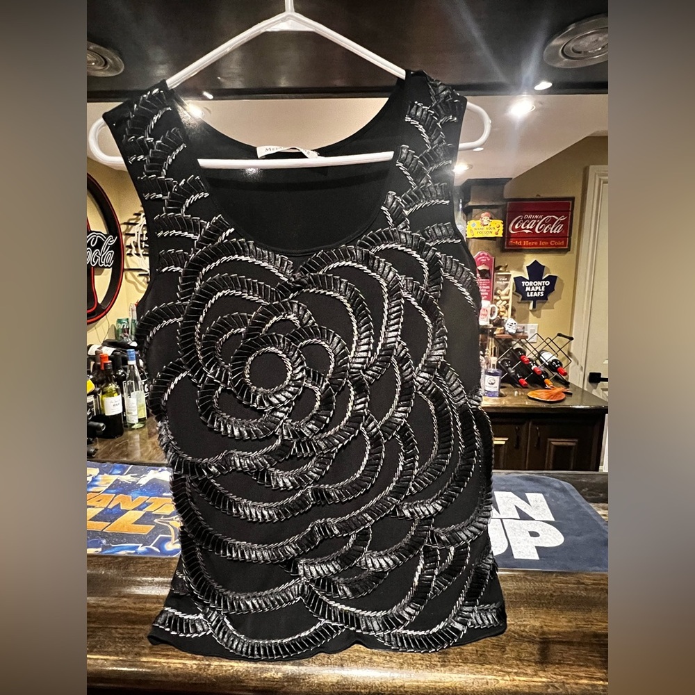 Elegant Black and Silver Women's Blouse